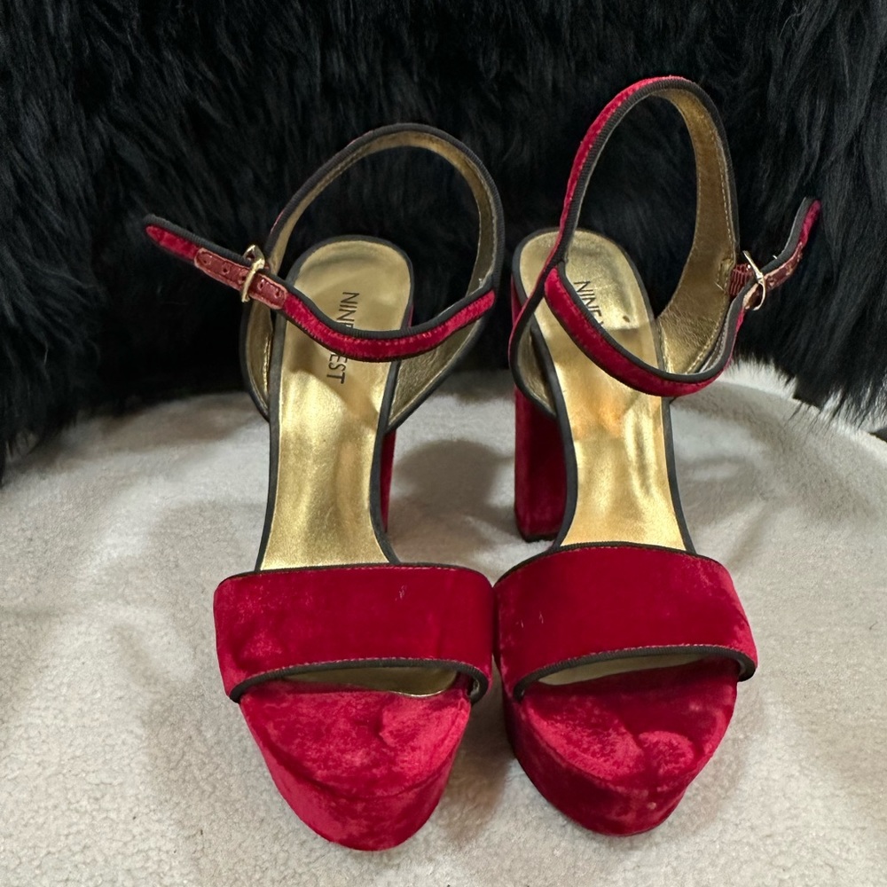 Nine West Red Velvet Wedge